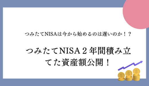 つみたてNISA今から始めるべき？！2年間つみたてNISAで投資した資産額公開！